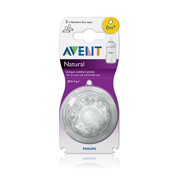 Avent Nipple Natural Pair 0M+
